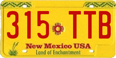 NM license plate 315TTB