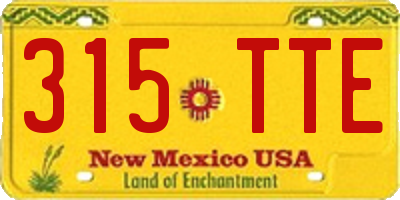 NM license plate 315TTE
