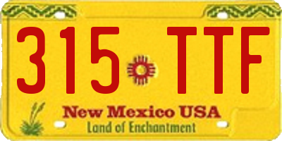 NM license plate 315TTF