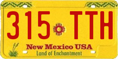 NM license plate 315TTH