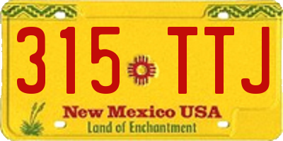 NM license plate 315TTJ