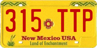NM license plate 315TTP