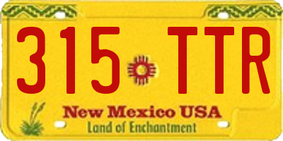 NM license plate 315TTR