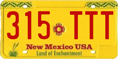 NM license plate 315TTT