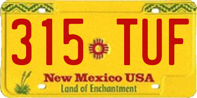 NM license plate 315TUF