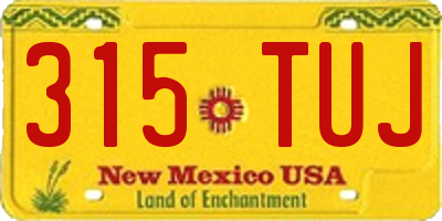 NM license plate 315TUJ