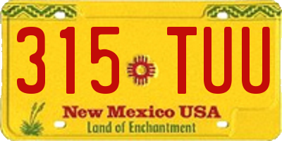 NM license plate 315TUU