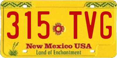 NM license plate 315TVG
