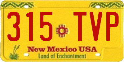 NM license plate 315TVP