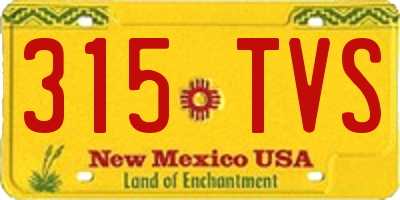 NM license plate 315TVS