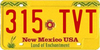 NM license plate 315TVT