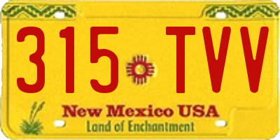 NM license plate 315TVV