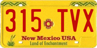 NM license plate 315TVX