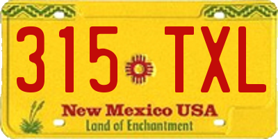NM license plate 315TXL