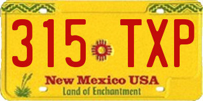 NM license plate 315TXP