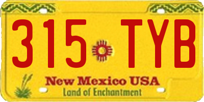 NM license plate 315TYB