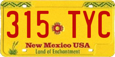NM license plate 315TYC