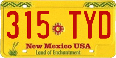 NM license plate 315TYD