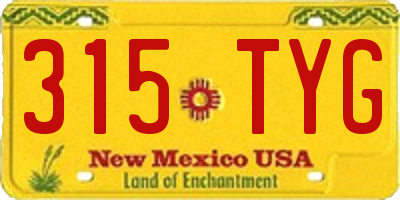 NM license plate 315TYG