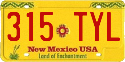 NM license plate 315TYL