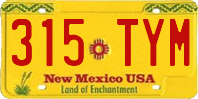 NM license plate 315TYM