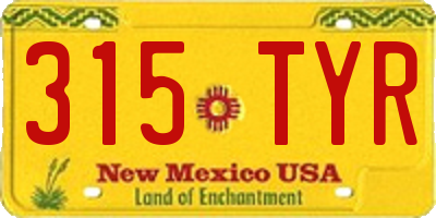 NM license plate 315TYR