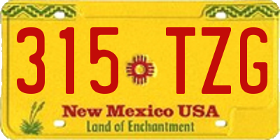 NM license plate 315TZG