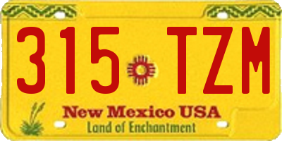 NM license plate 315TZM