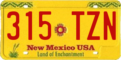 NM license plate 315TZN