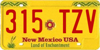 NM license plate 315TZV