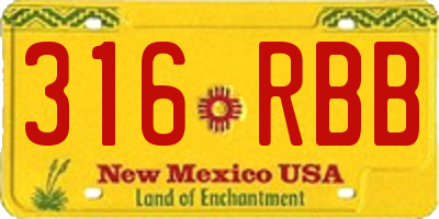 NM license plate 316RBB