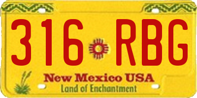 NM license plate 316RBG
