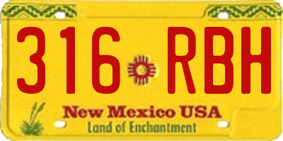 NM license plate 316RBH
