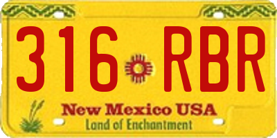 NM license plate 316RBR