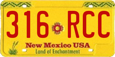 NM license plate 316RCC