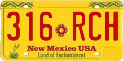 NM license plate 316RCH