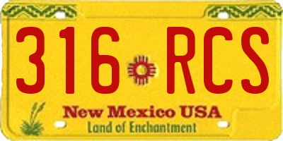 NM license plate 316RCS