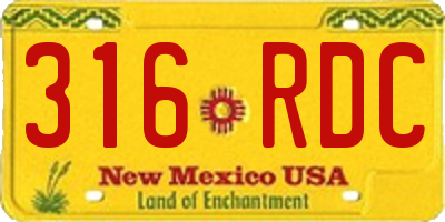 NM license plate 316RDC