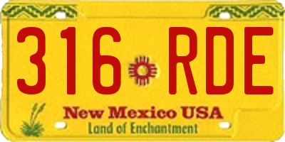 NM license plate 316RDE