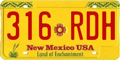 NM license plate 316RDH