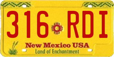 NM license plate 316RDI