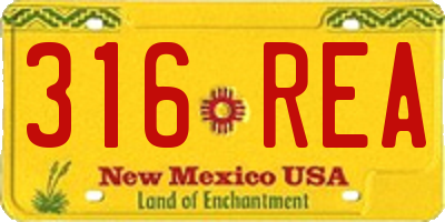 NM license plate 316REA