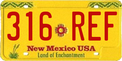 NM license plate 316REF