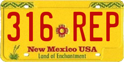 NM license plate 316REP