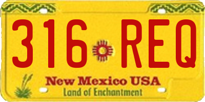 NM license plate 316REQ