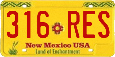 NM license plate 316RES