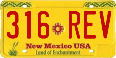 NM license plate 316REV