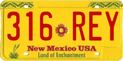 NM license plate 316REY