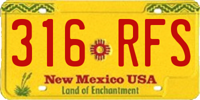 NM license plate 316RFS