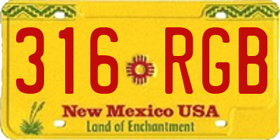 NM license plate 316RGB